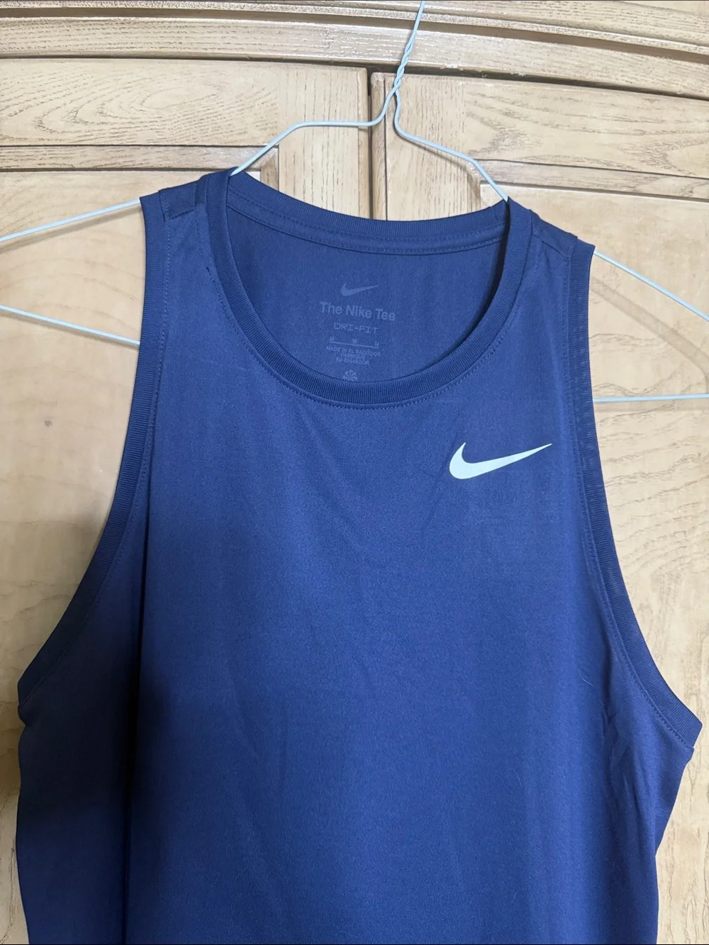 Nike Blue Sleeveless Performance Tank with Swoosh